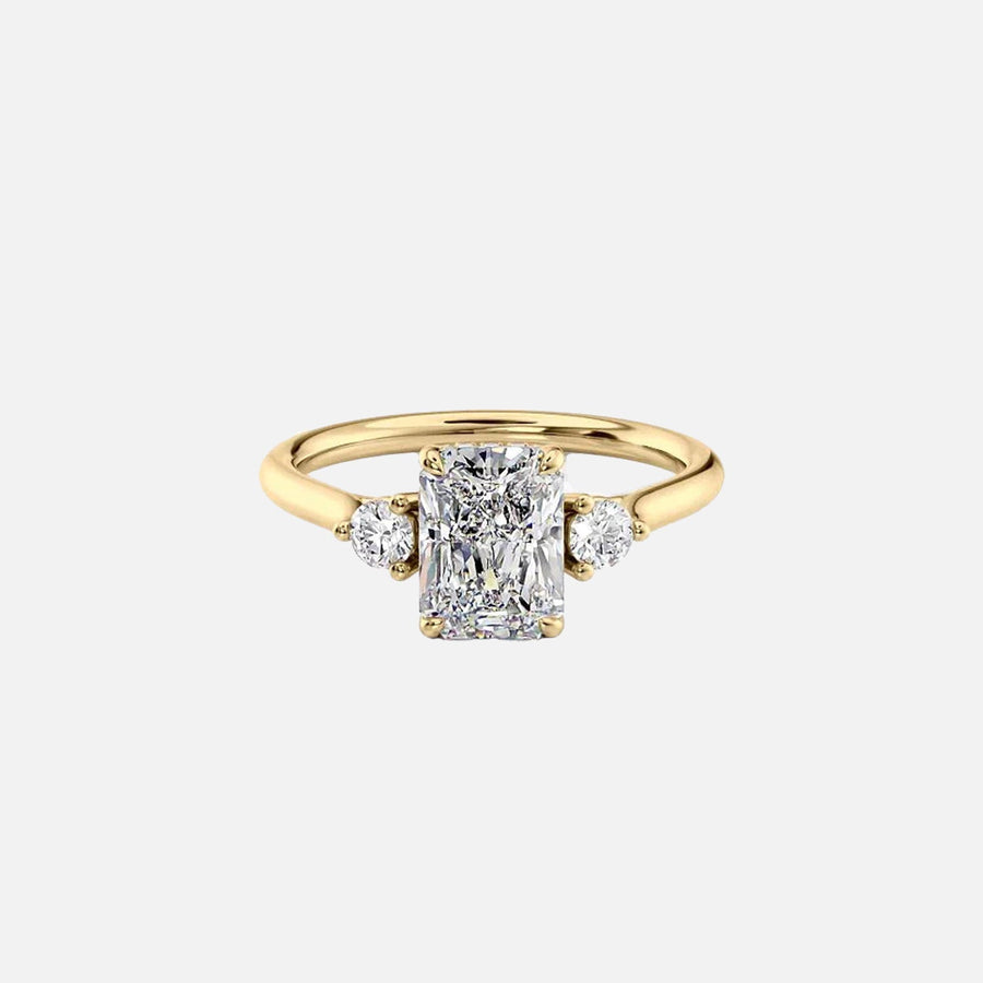 The Lia Radiant Moissanite Ring 14k Yellow Gold 001