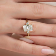  The Lia Radiant Moissanite Ring 14k Yellow Gold 003