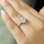  The Lia Radiant Moissanite Ring 18k White Gold 003
