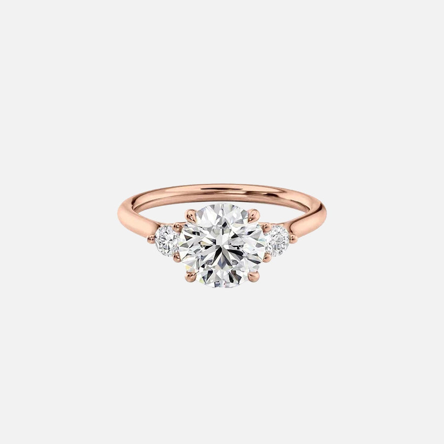  The Lia Round Lab Diamond Ring 18k Rose Gold 001