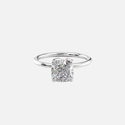  The Lisa Cushion Moissanite Ring 14k White Gold 001