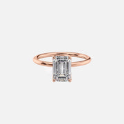  The Lisa Emerald Moissanite Ring 14k Rose Gold 001