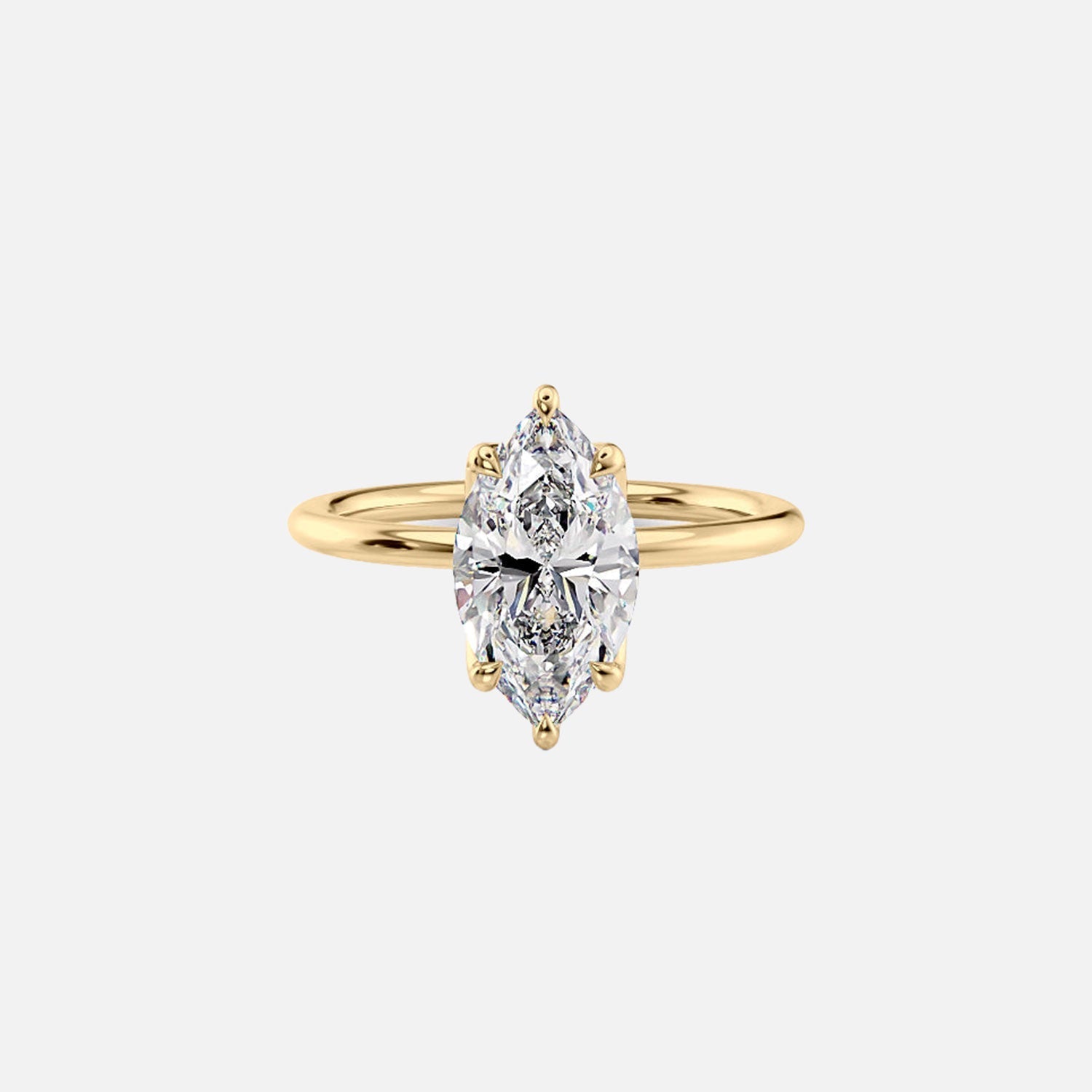 The Lisa Marquise Moissanite Ring 14k Yellow Gold 001