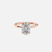  The Lisa Oval Moissanite Ring 14k Rose Gold 001
