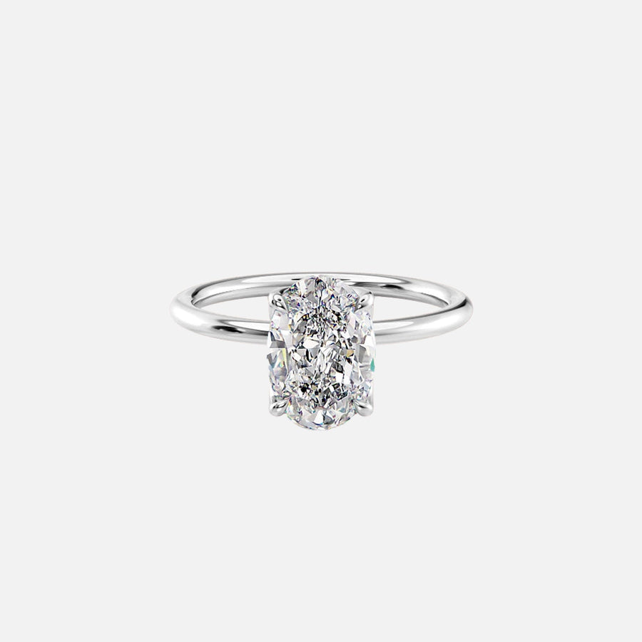  The Lisa Oval Moissanite Ring 14k White Gold 001