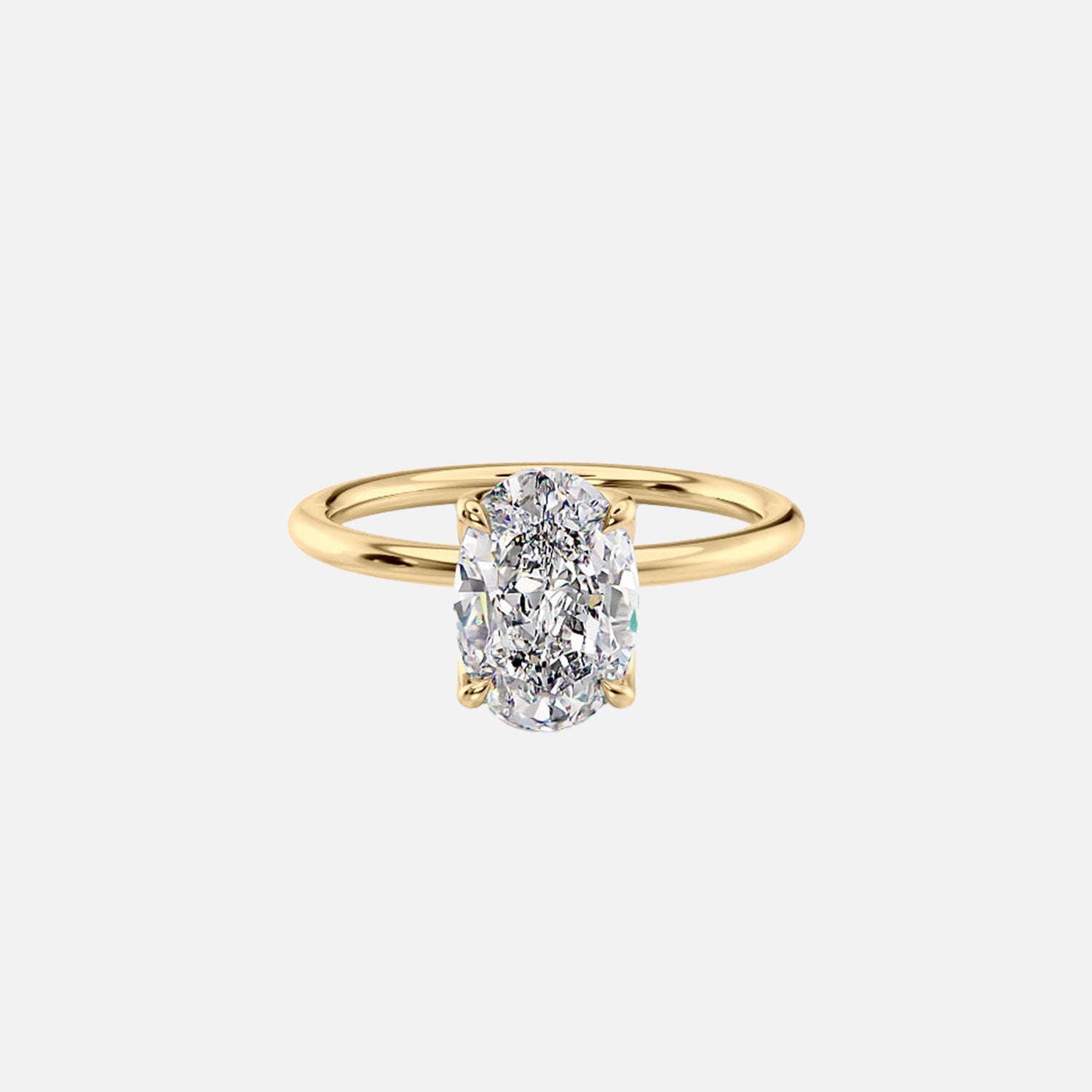 The Lisa Oval Moissanite Ring 14k Yellow Gold 001