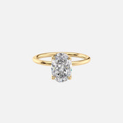 The Lisa Oval Moissanite Ring 14k Yellow Gold 001