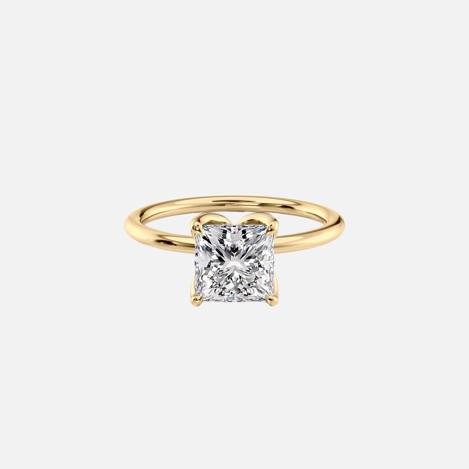 The Lisa Princess Moissanite Ring 14k Yellow Gold 001