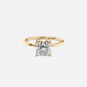  The Lisa Princess Moissanite Ring 18k Yellow Gold 001