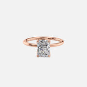  The Lisa Radiant Moissanite Ring 18k Rose Gold 001