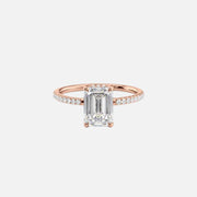  The Mandy Emerald Moissanite Ring 14k Rose Gold 001