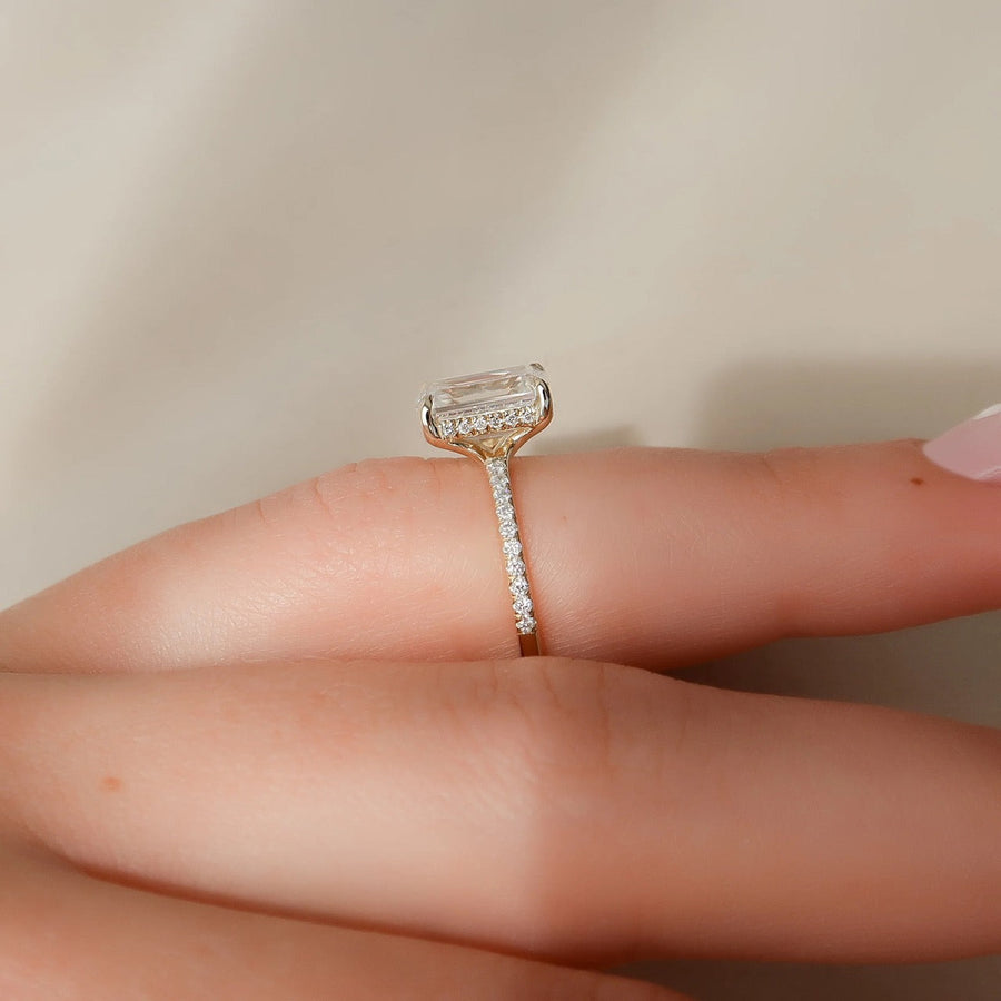  The Mandy Emerald Moissanite Ring 14k Yellow Gold 004 Final