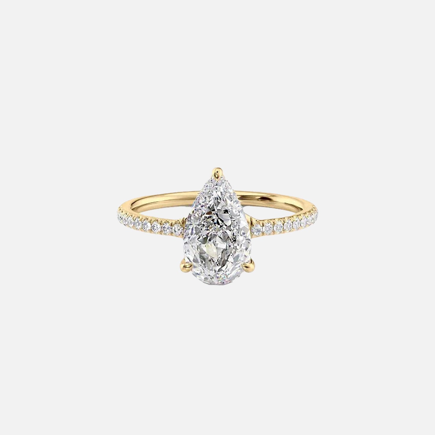 The Mandy Pear Moissanite Ring 14k Yellow Gold 001
