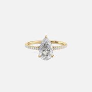 The Mandy Pear Moissanite Ring 14k Yellow Gold 001