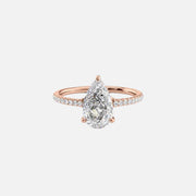  The Mandy Pear Moissanite Ring 18k Rose Gold 001