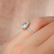 The Mandy Pear Moissanite Ring 18k White Gold 003
