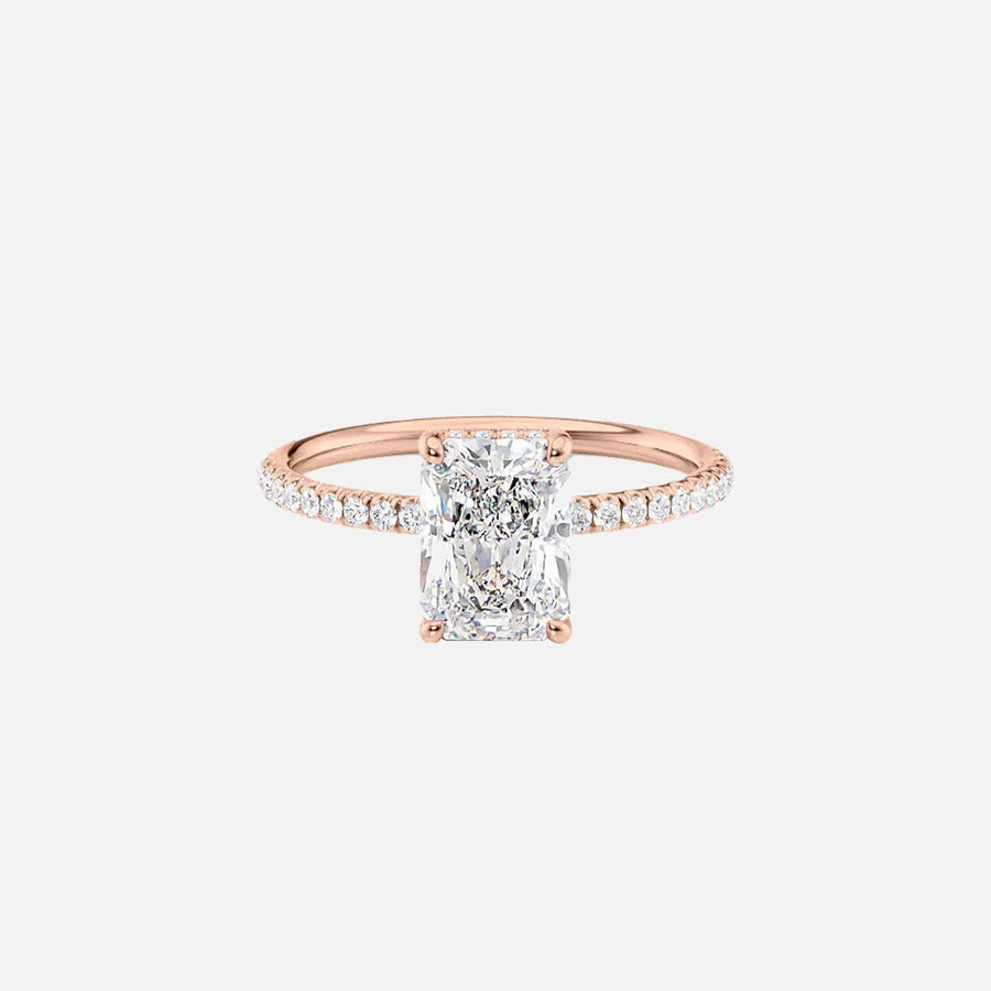  The Mandy Radiant Moissanite Ring 14k Rose Gold 001