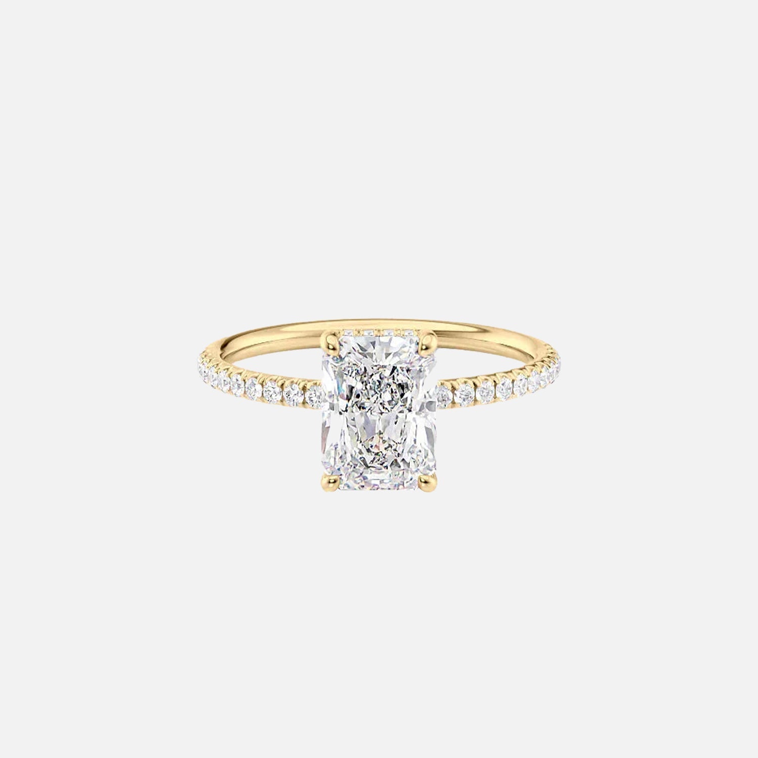 The Mandy Radiant Moissanite Ring 14k Yellow Gold 001