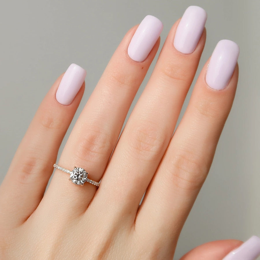  The Mandy Round Moissanite Ring 18k Rose Gold 003