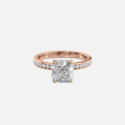  The Marilyn Cushion Moissanite Ring 14k Rose Gold 001