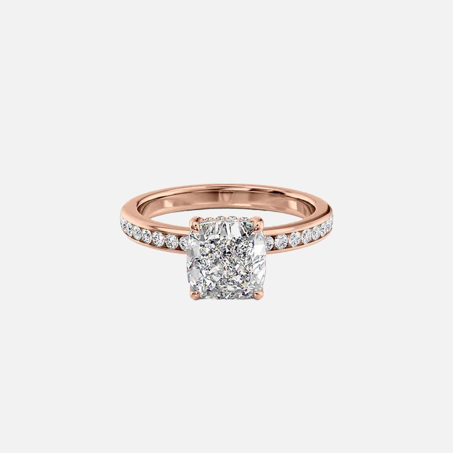  The Marilyn Cushion Moissanite Ring 14k Rose Gold 001