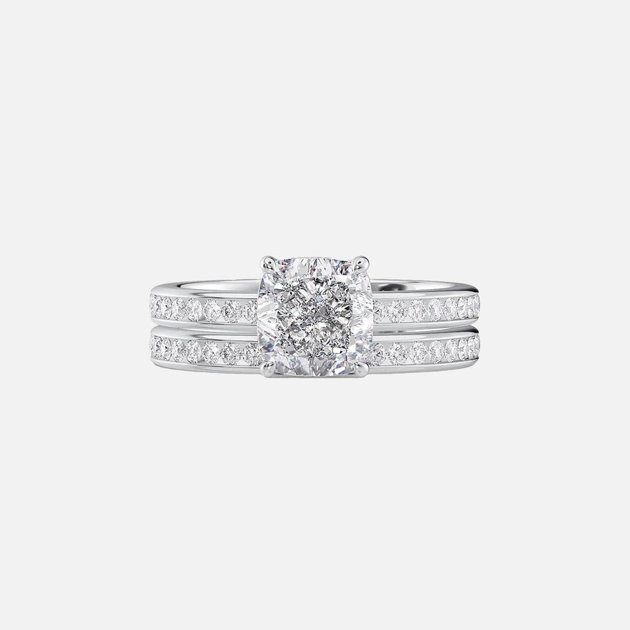  The Marilyn Cushion Moissanite Ring 14k White Gold 003