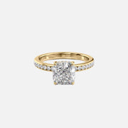  The Marilyn Cushion Moissanite Ring 18k Yellow Gold 001