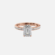  The Marilyn Emerald Moissanite Ring 14k Rose Gold 001