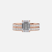  The Marilyn Emerald Moissanite Ring 14k Rose Gold 003