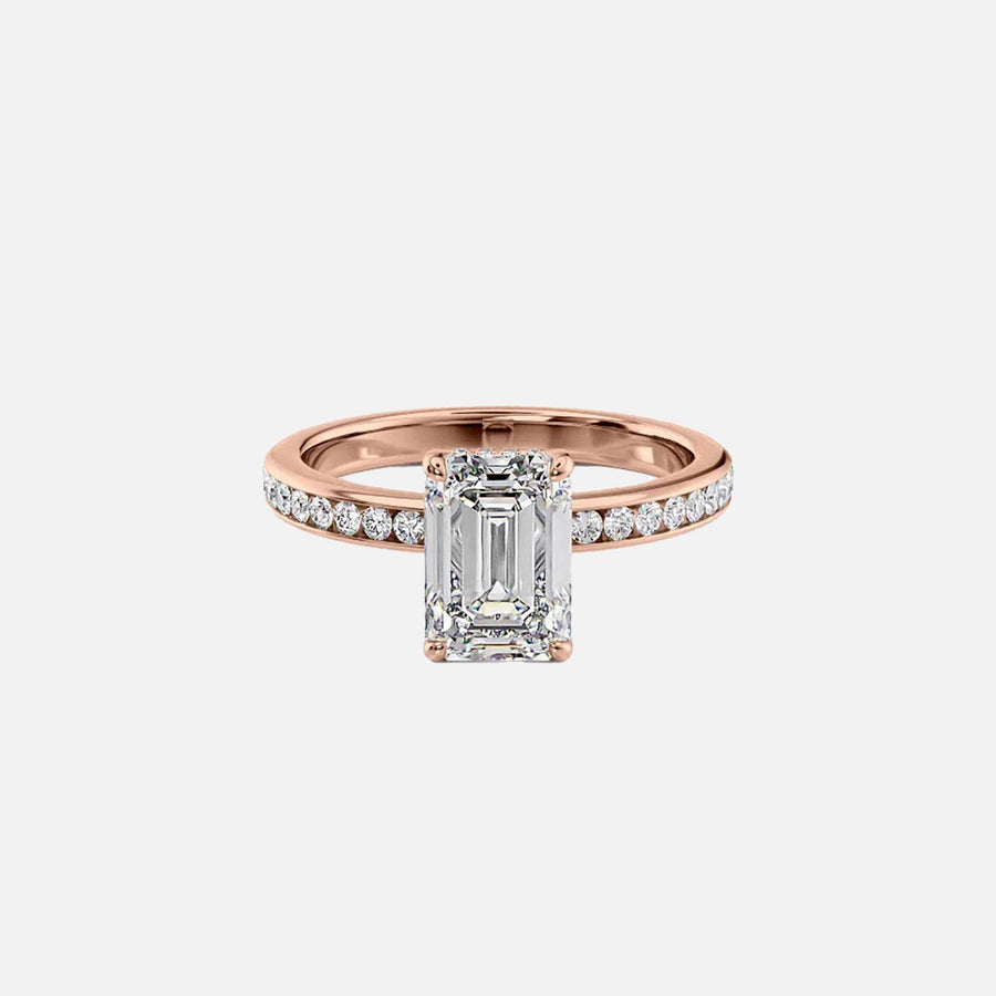  The Marilyn Emerald Moissanite Ring 18k Rose Gold 001