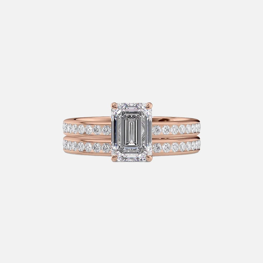 The Marilyn Emerald Moissanite Ring 18k Rose Gold 003