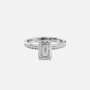  The Marilyn Emerald Moissanite Ring 18k White Gold 001