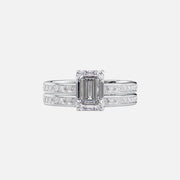  The Marilyn Emerald Moissanite Ring 18k White Gold 003