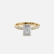  The Marilyn Emerald Moissanite Ring 18k Yellow Gold 001