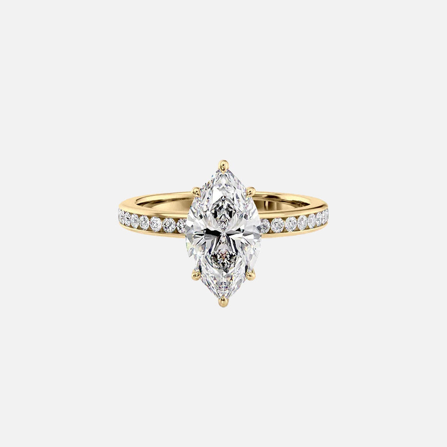 The Marilyn Marquise Lab Diamond Ring 14k Yellow Gold 001
