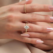 The Marilyn Marquise Lab Diamond Ring 14k Yellow Gold 004