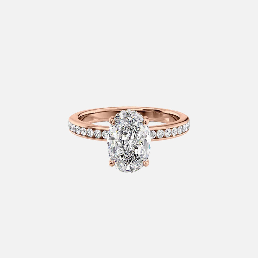  The Marilyn Oval Moissanite Ring 14k Rose Gold 001