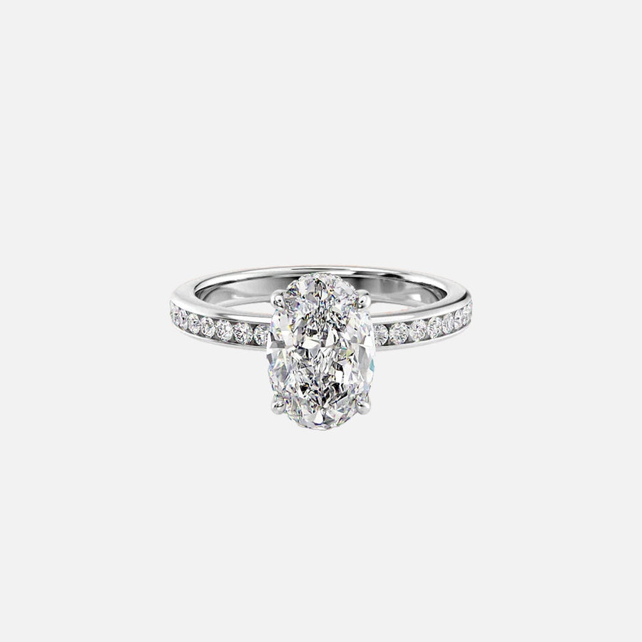 The Marilyn Oval Moissanite Ring 14k White Gold 001