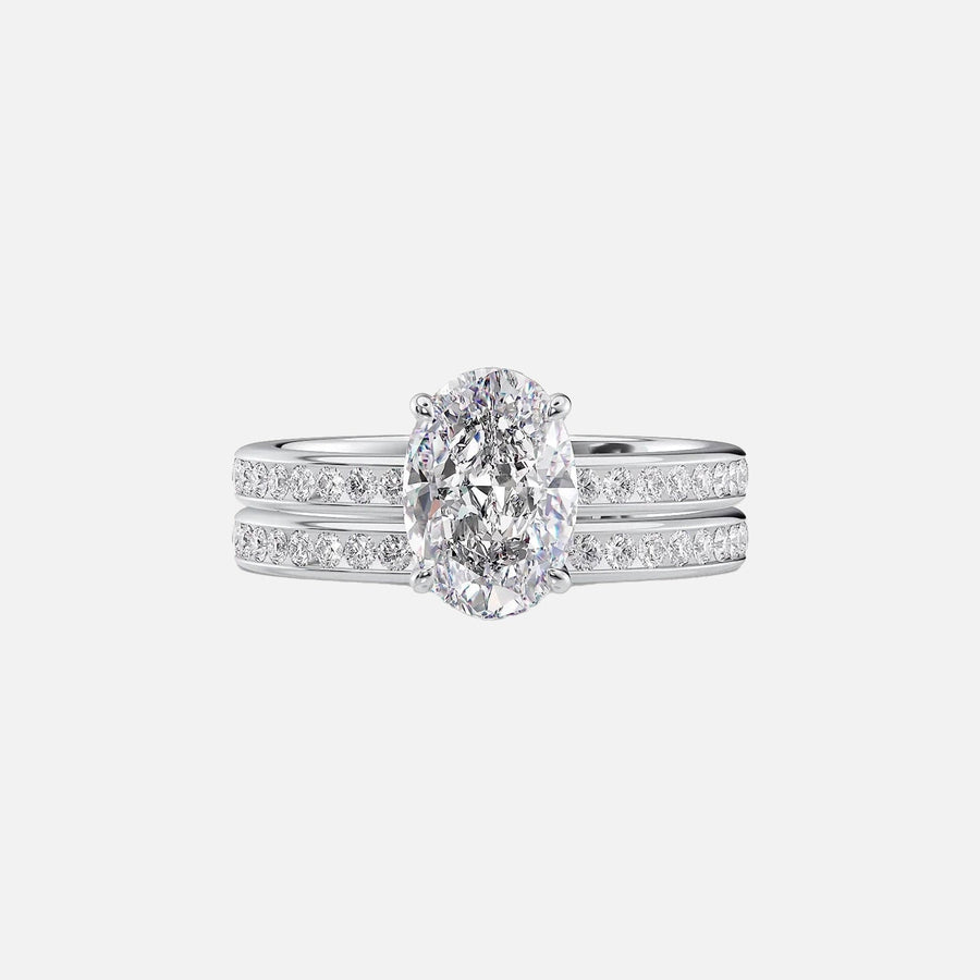  The Marilyn Oval Moissanite Ring 14k White Gold 003