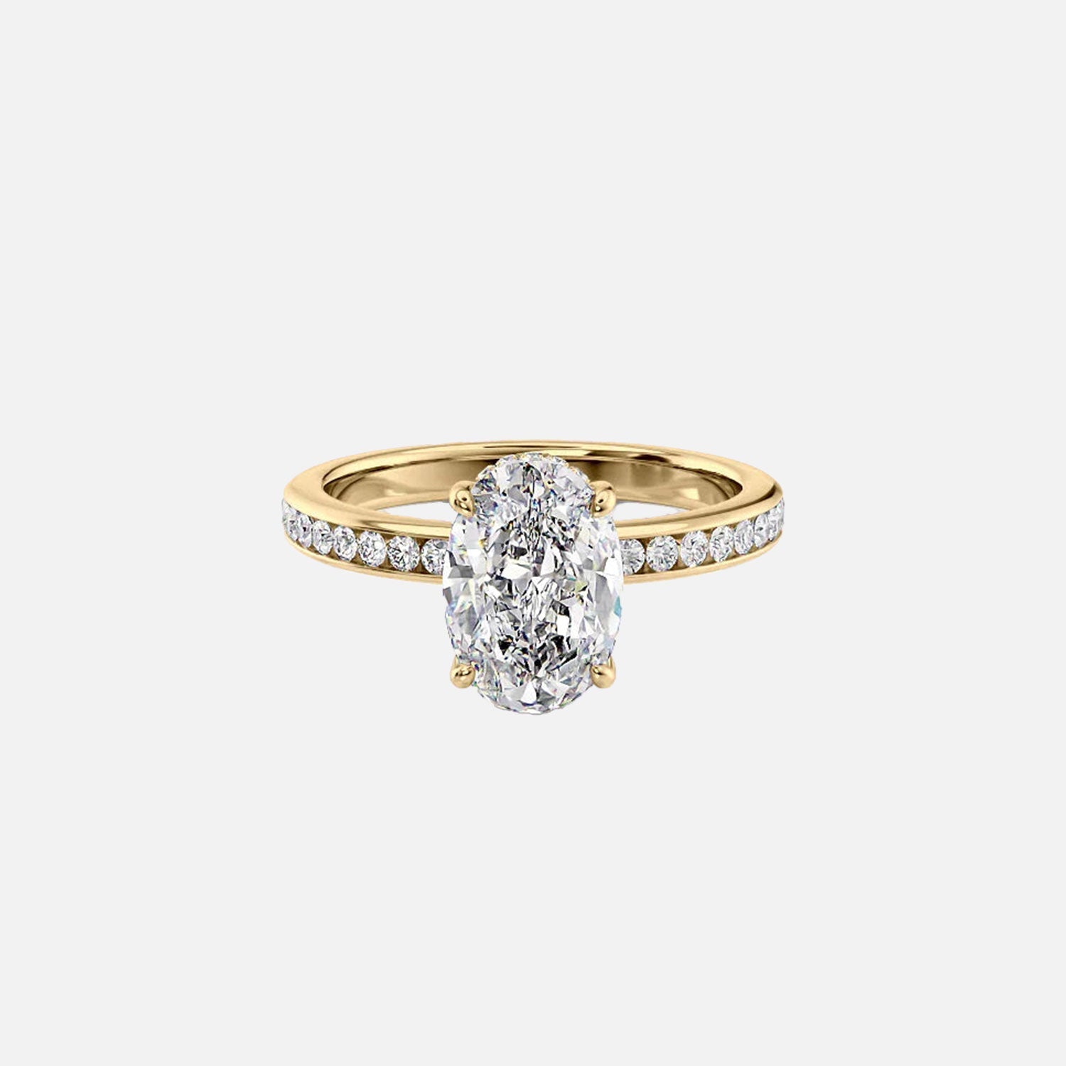 The Marilyn Oval Moissanite Ring 14k Yellow Gold 001