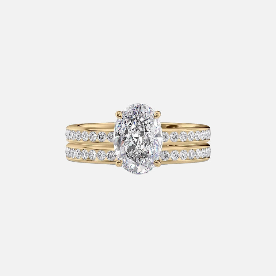  The Marilyn Oval Moissanite Ring 14k Yellow Gold 003