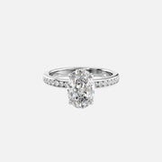  The Marilyn Oval Moissanite Ring 18k White Gold 001