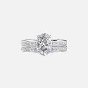  The Marilyn Oval Moissanite Ring 18k White Gold 003