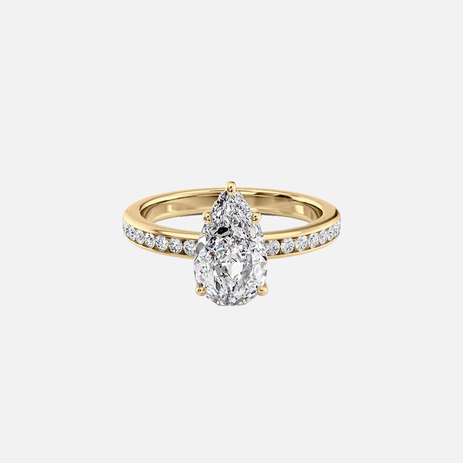 The Marilyn Pear Lab Diamond Ring 14k Yellow Gold 001