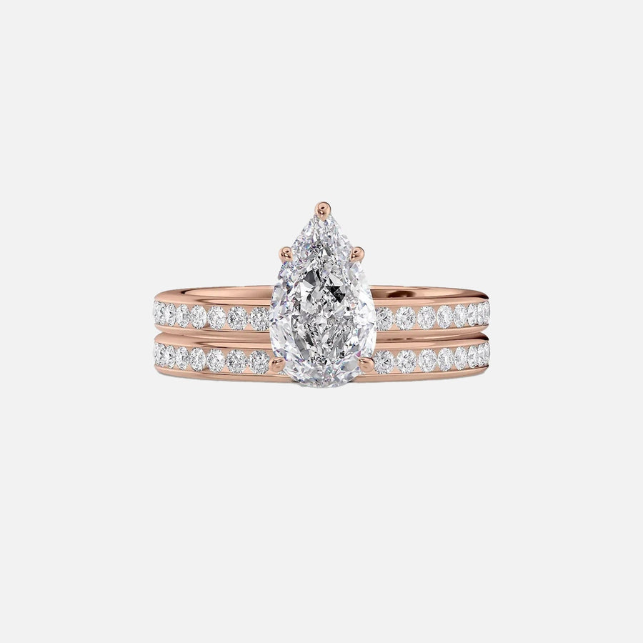  The Marilyn Pear Moissanite Ring 14k Rose Gold 003