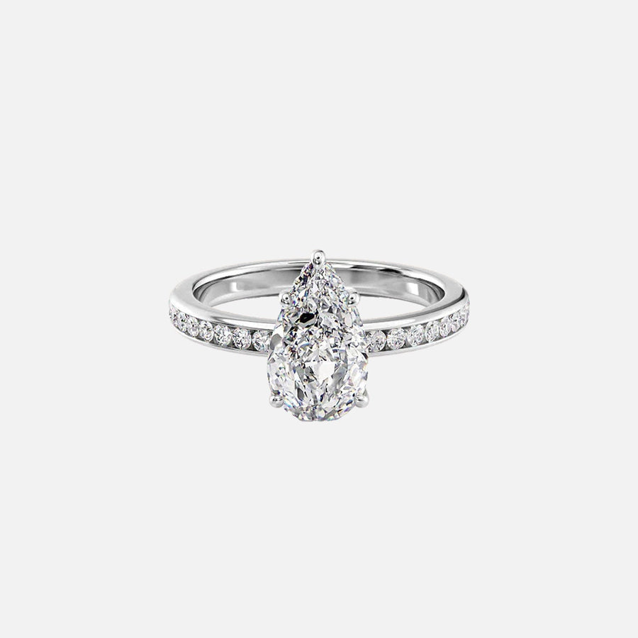  The Marilyn Pear Moissanite Ring 14k White Gold 001