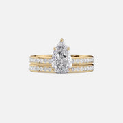  The Marilyn Pear Moissanite Ring 14k Yellow Gold 003