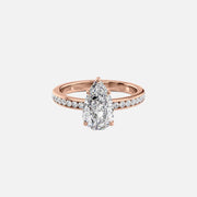  The Marilyn Pear Moissanite Ring 18k Rose Gold 001