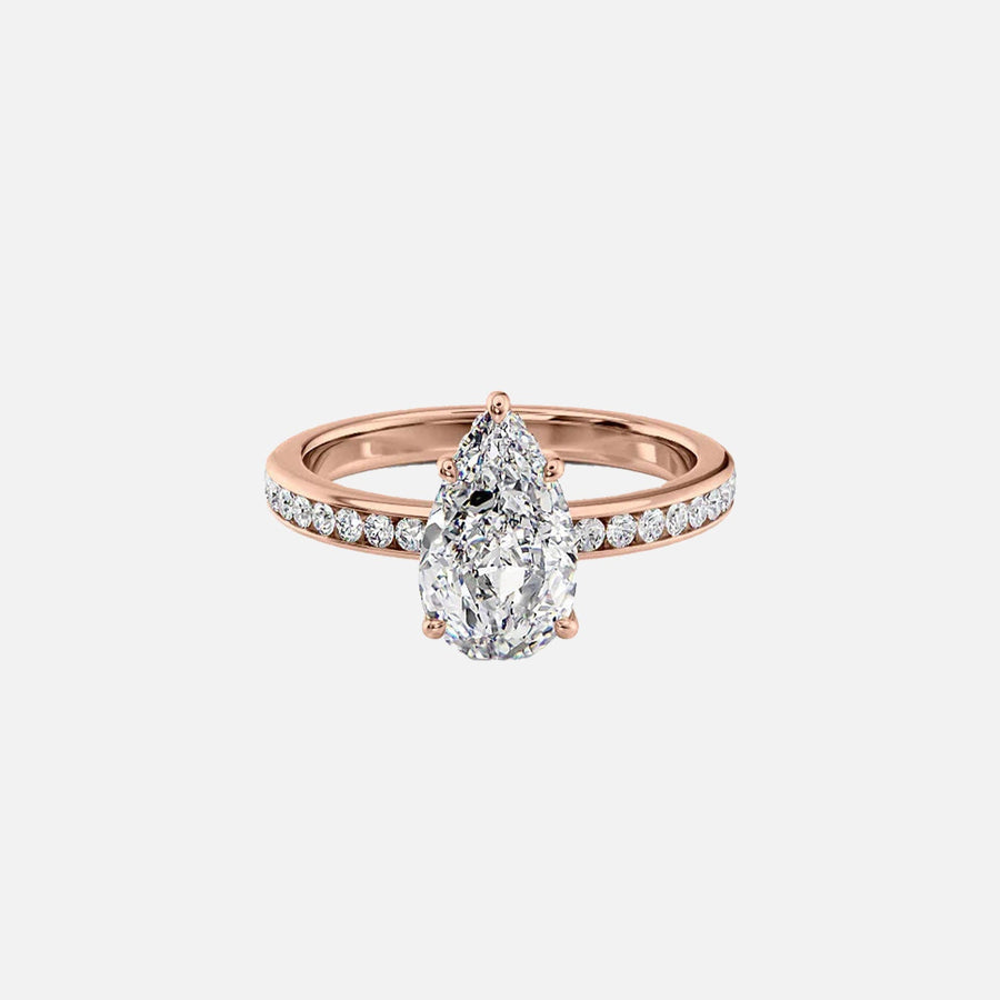  The Marilyn Pear Moissanite Ring 18k Rose Gold 001