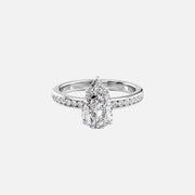  The Marilyn Pear Moissanite Ring 18k White Gold 001